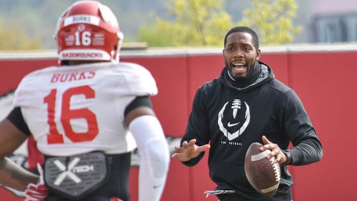 Arkansas wide receivers Kenny Guiton